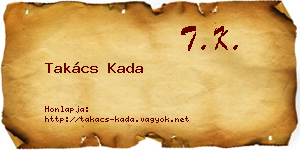 Takács Kada névjegykártya